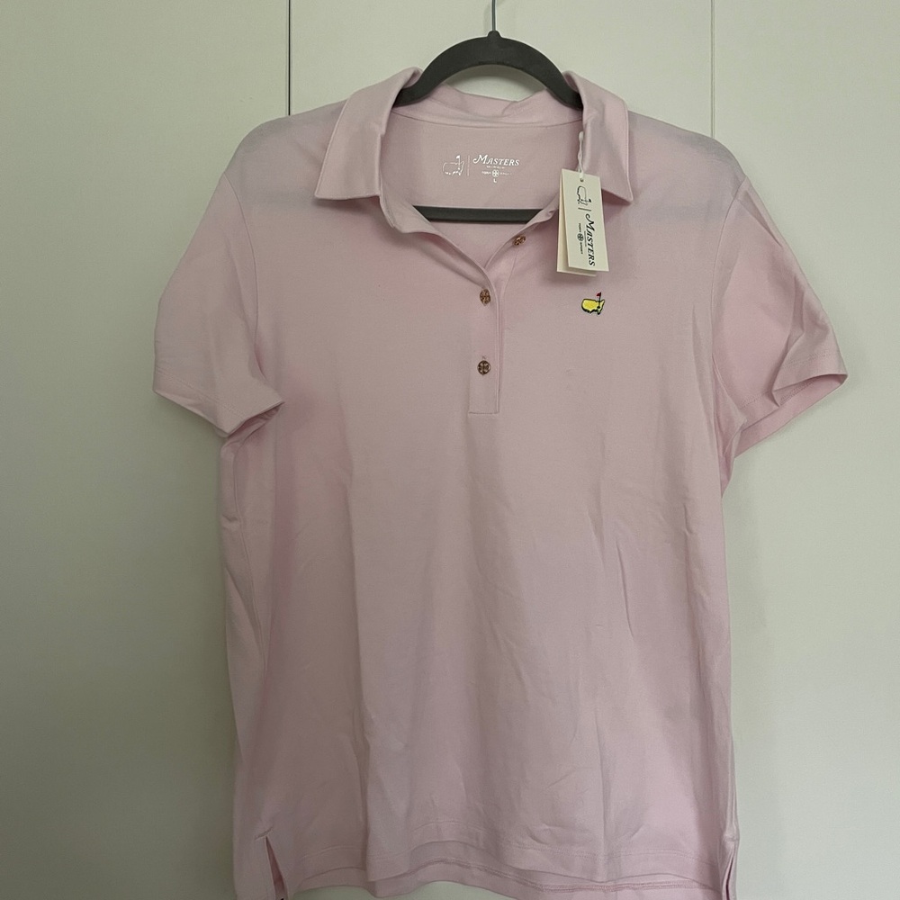 Masters Tory Burch, Tory Sport Pink Fitted Button Down Polo Shirt